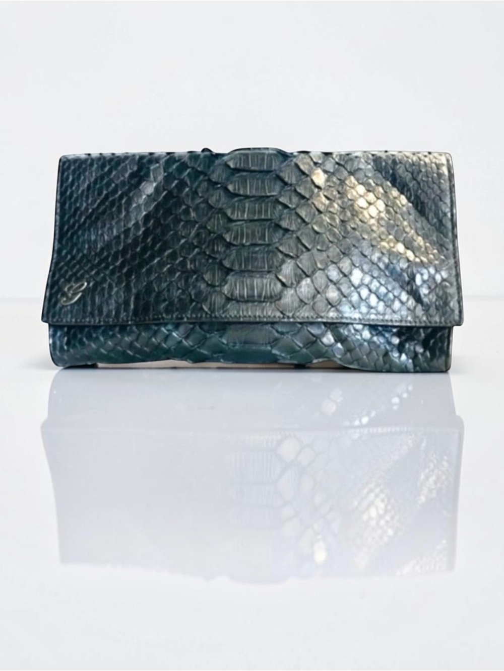 GUCCI JOURNAL BLACK PYTHON CLUTCH NEW 228573 486628